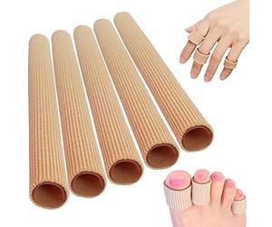 Tube de Coussin d'Orteil, 5 Pièces Manchons d'Orteil Protecteurs Tubes pour Orteils et Doigts en Gel Doux pour Cors Ampoules Callosités Soulagement de Douleur Silicone 15x1.5cm