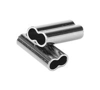 Tube de cuivre de pêche, Kit de manchons Haute résistance à sertir à double barillet Connecteur de tube de cuivre de fil de ligne de pêche (100pcs) [2.0mm * 10mm]
