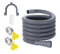 Tube de décharge pour appareil à linge - Tuyau d'extension de flux, support de courbure amovible, tuyau de raccordement haute résistance | Tuyauterie de sortie multi-usage, tuyau compact gris, sortie
