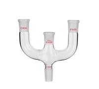 Tube de distillation en Y à trois ports connectés, verre borosilicaté à haute teneur en borosilicate à trois points(19X19X19X19)