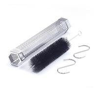 Tube de fumée à granulés, 30,5 cm en acier inoxydable pour barbecue, accessoires de cuisine en plein air, pour copeaux de bois, barbecue au gaz, charbon de bois, maison/jardin (ensemble de tubes fumés