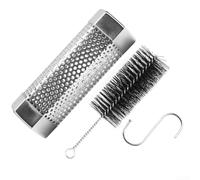 Tube de fumée à granulés en acier inoxydable de 15,2 cm pour barbecues électriques au charbon de bois, livré avec brosse et crochet, conçu pour infusion froide et aromatique (15,2 cm + brosse +