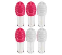 Tube de Gloss Rechargeable en Plastique 6ml, Lot de 6 | Forme Pot de Miel, Blanc et Rose, pour Maquillage Diy, Facile à Nettoyer, Format 0, 2 Oz