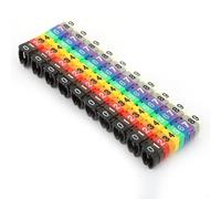 Tube de Marqueur de Câble coloré, Marqueur de Numérotation de Fil à Clipser Durable pour Identifier Les Câbles 100 Pièces pour L'organisation du Bureau à Domicile en Plastique (#4)