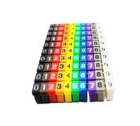 Tube de marqueur de numérotation de fil, Étiquettes de marquage fil numéro lettre multicolore for câbles 2-8mm 100/260 pièces(8 10mm,150PCS 0 9Multicolor)