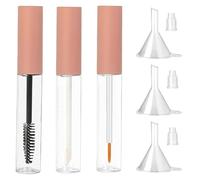 Tube de mascara vide et baguette 3pcs 10 ml de tubes à lèvres vides vides tube d'eye-liner vide transparent avec inserts en caoutchouc et entonnoirs pour le style d'huile de ricin bricolage 2, tube d