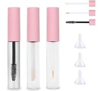 Tube de mascara vide et baguette en verre, flacon de crème pour cils avec mini entonnoirs et bouchons de fuite, flacon de mascara en verre avec baguette à cils pour la maison et les voyages (1 lot)