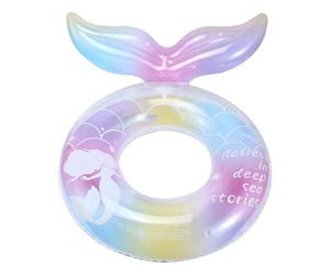 Tube de Natation - Flotteur en Queue de Poisson irisé, Anneau de Piscine esthétique en Queue de Poisson 3D, Option de diamètre extérieur de 90 cm, 70 cm, PVC thermoscellé à Haute fréquence