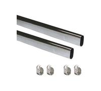 - Tube de penderie en acier 30 x 15 mm (Lot de 2)