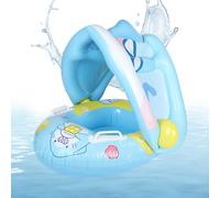 Tube de piscine pour bébé avec auvent - Bouée gonflable sûre, réglable - Protection solaire - Anneau d'eau avec siège, support pour flotteur d'eau - Entraîneur confortable pour nourrissons