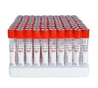 Tube De Prélèvement Sanguin Sous Vide, 5 Ml, 100 Pièces Par Paquet, Tube En Plastique Jetable, Quatre Spécifications Fonctionnelles, Adapté Aux Laboratoires Et Salles De Recherche,Red