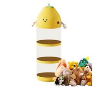 Tube de rangement de jouets en peluche - Organisation de chambre d'enfant, organisateur de jouets transparent en forme de poire couvercle anti-poussière | Seau vertical peu encombrant pour peluches