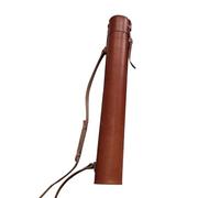Tube de rangement et de transport en cuir pour documents, affiches, impressions, cibles, œuvres d'art et dessins, sangle de transport réglable, 70 cm