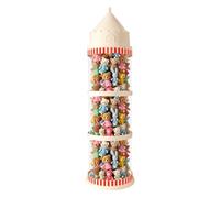 Tube de rangement pour animaux en peluche, transparent et résistant à la poussière, design de château esthétique, rangement de poupée pour salon, chambre, crèche, balcon, garage, salle de jeux