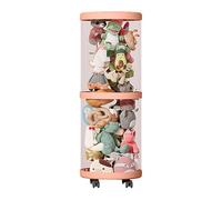 Tube de rangement pour animaux en peluche - Tube de rangement pour avec roues - Tube de rangement pour animaux en peluche anti-poussière, tube de rangement vertical multicouche pour jouets avec
