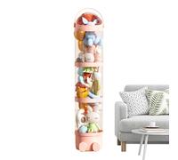 Tube de rangement pour animaux remplis | 63,7 pouces Bucket | Support d'affichage des poupées transparent à 4 couches | Organisateur d'économie d'espace pour salle de jeux, dorm