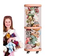 Tube de rangement pour jouets en peluche,tube de rangement pour peluches - Tube d'affichage transparent pour jouets en peluche | Tube de rangement vertical rotatif pour jouets avec roues, tube