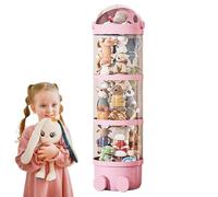 Tube de rangement pour jouets - Organisateur transparent pour peluches avec lumières LED | Grand tube en peluche pour décoration de chambre d'enfant ou salle de jeux, idéal pour ranger et exposer vos