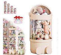 Tube de rangement vertical pour jouets, grande capacit¿¿, pour peluches, avec poign¿¿e rembourr¿¿e, en plastique r¿¿sistant.