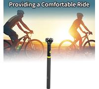 Tube De Selle De Vélo Réglable En Hauteur Et Angle, Tube De Selle De Selle De Vélo Noir Mat, Noir Brillant, Jaune 1 Pc 27.2X350Mm En Fibre De Carbone