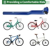 Tube De Selle De Vélo Universel En Fibre De Carbone Bleu Réglable En Hauteur 25° 27,2X350Mm 1 Pc