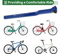 Tube De Selle De Vélo Universel En Fibre De Carbone Bleu Réglable En Hauteur 5° 30,8X400Mm 1 Pièce