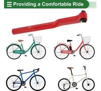 Tube De Selle De Vélo Universel En Fibre De Carbone Rouge 31,6X350Mm Avec Déport De 5 Degrés 1 Pièce