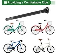 Tube De Selle De Vélo Universel Fibre De Carbone Absorbant Les Chocs, Noir Mat Gris 1 Pièce