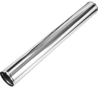 Tube De Sortie Droit Avec Perle Roulée Pour Tuyauterie De Tube D'Échappement De Voiture Personnalisée Bricolage 127Mm/5" Od 1016Mm/40" Longueur En Acier Inoxydable Ton Argenté