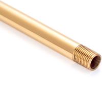 Tube de suspension avec filetage M10 x 1 pour lustre, tube de lampe, tube fileté, extension pour tube de lampe, laiton brillant, 40cm