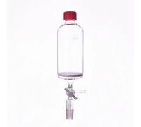 Tube de synthèse peptidique en phase solide, P14, 500 mL / 1000 mL, joint 24/29, couvercle fileté, avec vanne de commutation en PTFE et plaque à noyau de sable(1000mL G1(P70))