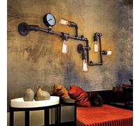 Tube D'eau Lampe Murale Vintage Nostalgie Applique Murale Rétro Industrielle E27*5 Métal Lampes À Bougie Métal Calibre Fer Forgé Bar Restaurant Éclairage Lustres Chambre Café Étude Pendentif Suspendue