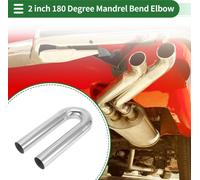Tube D'Échappement À Mandrin 180 Degrés Voiture Personnalisée À Faire Soi-Même, Tuyauterie 51Mm/2" Diamètre Extérieur Longueur Jambe 300Mm/11,81" Acier Inoxydable T304 Ton Argent