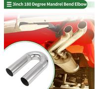 Tube D'Échappement Coudé À 180 Degrés Pour Voiture Personnalisée Diy, Tuyauterie D'Échappement 76Mm/3" Od 300Mm/11.81" En Acier Inoxydable T316 Ton Argent