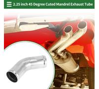 Tube D'Échappement Coudé À 45 Degrés Avec Perle Roulée Diy Custom 57Mm De Diamètre Extérieur 100Mm De Longueur En Acier Inoxydable T304 Ton Argent