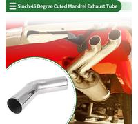 Tube D'Échappement Coudé À 45 Degrés Avec Perle Roulée Pour Tuyauterie De Tube D'Échappement De Voiture Personnalisée Diy 5" Od 11,81" Longueur Acier Inoxydable T304 Ton Argent