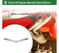 Tube D'Échappement Coudé À 45 Degrés Pour Voiture Personnalisée Diy, Tuyauterie De Tube D'Échappement Modifié 51Mm/2" Od 300Mm/11.81" Longueur En Acier Inoxydable 304 Ton Argent
