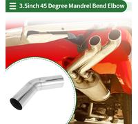 Tube D'Échappement Coudé À 45 Degrés Pour Voiture Personnalisée Diy, Tuyauterie Tube Échappement Modifié 89Mm / 3,5" Od 200Mm / 7,87" Longueur En Acier Inoxydable T316 Ton Argent