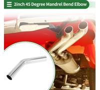 Tube D'Échappement Coudé À 45 Degrés Pour Voiture Personnalisée Diy, Tuyauterie Tube Échappement Modifiée 51Mm / 2" Od 200Mm / 7,87" Longueur En Acier Inoxydable T316 Ton Argent