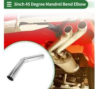 Tube D'Échappement Coudé À 45 Degrés Pour Voiture Personnalisée Diy, Tuyauterie Tube Échappement Modifiée 76Mm / 3" Od 300Mm / 11,81" Longueur En Acier Inoxydable T316 Ton Argent