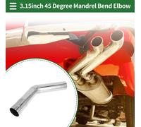 Tube D'Échappement Coudé À 45 Degrés Pour Voiture, Tuyau D'Échappement Coudé Diy Acier Inoxydable T304 De 80Mm De Diamètre Extérieur Et De 300Mm De Longueur De Jambe, Ton Argenté