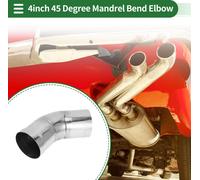 Tube D'Échappement Coudé À 45 Degrés Pour Voiture, Tuyau D'Échappement Coudé Diy En Acier Inoxydable T304 Ton Argent 4" Od 5,91" Longueur De Jambe