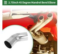Tube D'Échappement Coudé À 45 Degrés Pour Voiture, Tuyau D'Échappement Mandrin Diy Sur Mesures 70Mm De Diamètre Extérieur 100Mm De Longueur Jambe Acier Inoxydable T304 Ton Argent