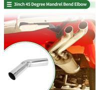 Tube D'Échappement Coudé À 45 Degrés Pour Voiture, Tuyau D'Échappement Mandrin Diy Sur Mesures 76Mm / 3" Od 190Mm / 7.5" Longueur De Jambe En Acier Inoxydable T304 Ton Argent