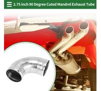 Tube D'Échappement Coudé À 90 Degrés Avec Perle Roulée Diy Personalisé 70Mm De Diamètre Extérieur 100Mm De Longueur En Acier Inoxydable T304 Ton Argent