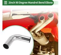 Tube D'Échappement Coudé À 90 Degrés Diy Pour Voiture Personnalisée - Tuyauterie De Tube D'Échappement 51Mm/2" Od 150Mm/5.91" En Acier Inoxydable T316 Ton Argent