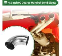 Tube D'Échappement Coudé À 90 Degrés Pour Voiture Personnalisée Bricolage, Tuyauterie Acier Inoxydable 304 114 Mm/4,5" Diamètre Extérieur De 150 Mm/5,91" Longueur, Ton Argenté.
