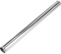 Tube D'Échappement Droit Avec Perle Roulée Pour Tuyauterie De Tube D'Échappement De Voiture Personnalisée Diy 51Mm/2" Od 762Mm/30" Longueur En Acier Inoxydable Ton Argent
