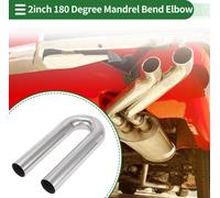 Tube D'Échappement Mandrin À 180 Degrés Diy Custom Pour Tuyauterie De Tube D'Échappement Voiture Modifiée 51Mm/2" Od 300Mm/11.81" Longueur Jambe Acier Inoxydable T316 Ton Argent