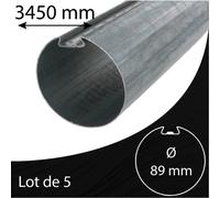 Tube d'enroulement porte de garage Deprat 89 3450 mm - lot de 5